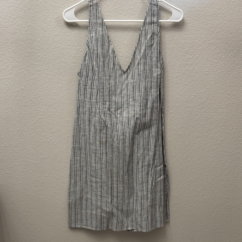 1. State Monochrome Striped Backless Dress